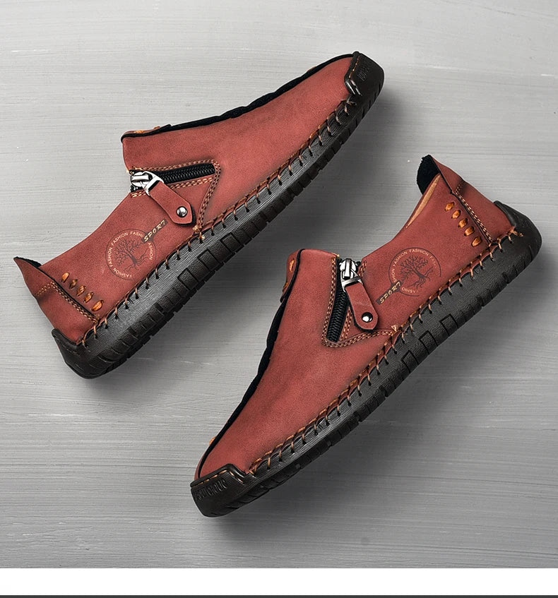 Handmade Leather Men Shoes Casual Slip On Loafers in USA