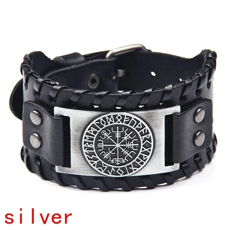 Leather Pirate Compass Bracelet Men's Bracelet in USA