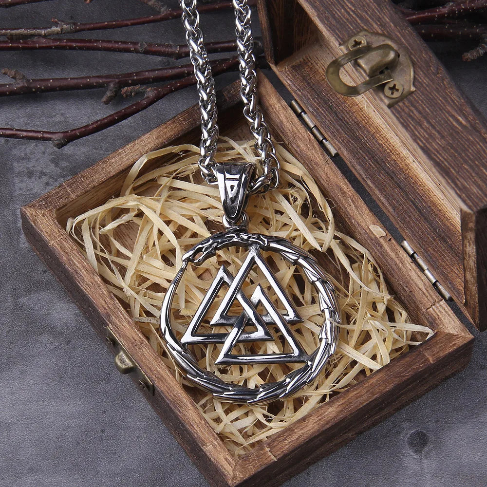 Never Fade Men Stainless steel Viking Self-devourer Ouroboros Valknut in USA