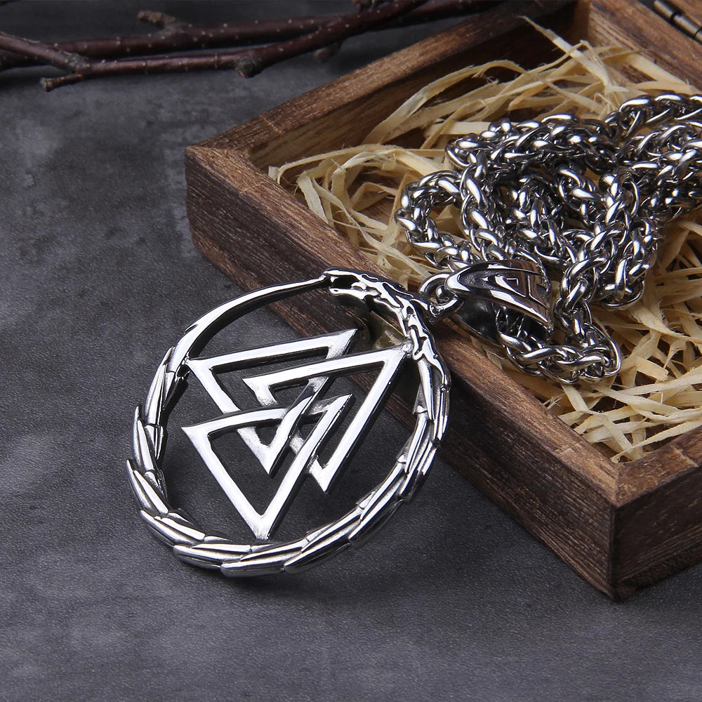 Never Fade Men Stainless steel Viking Self-devourer Ouroboros Valknut in USA