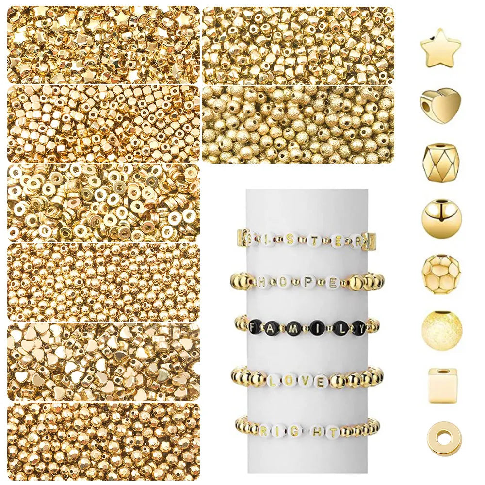 Golden Spacer Round Beads Star Heart Spacer in USA.