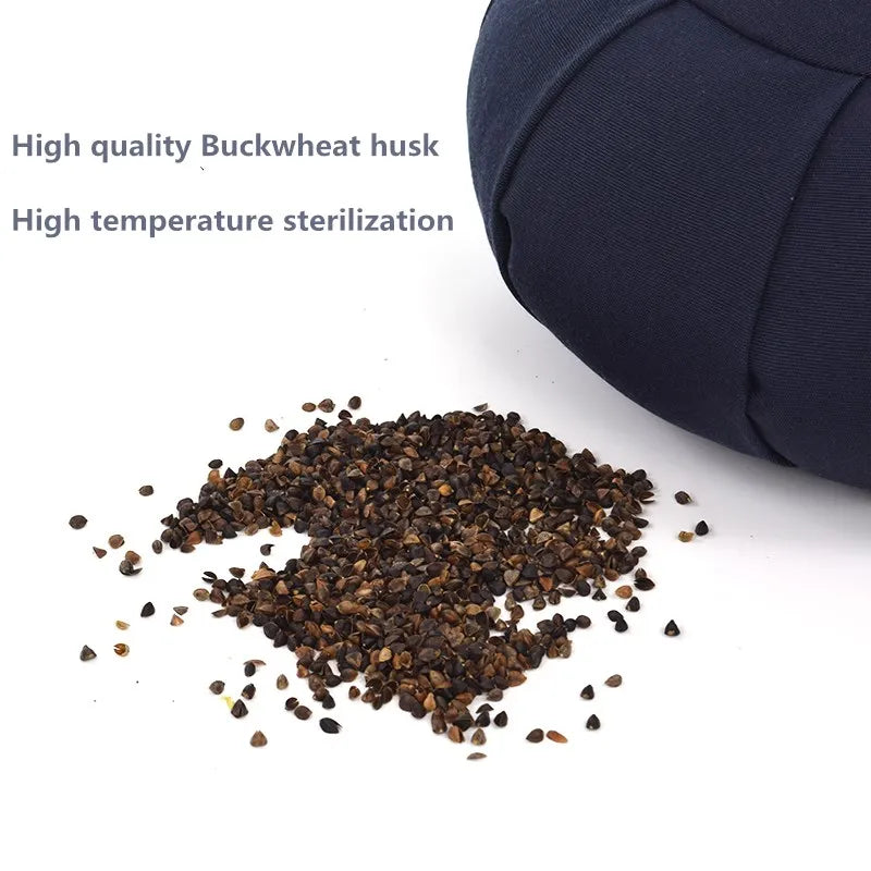 Pumpkin Buckwheat Husk Zafu Round Meditation Yoga Comfort