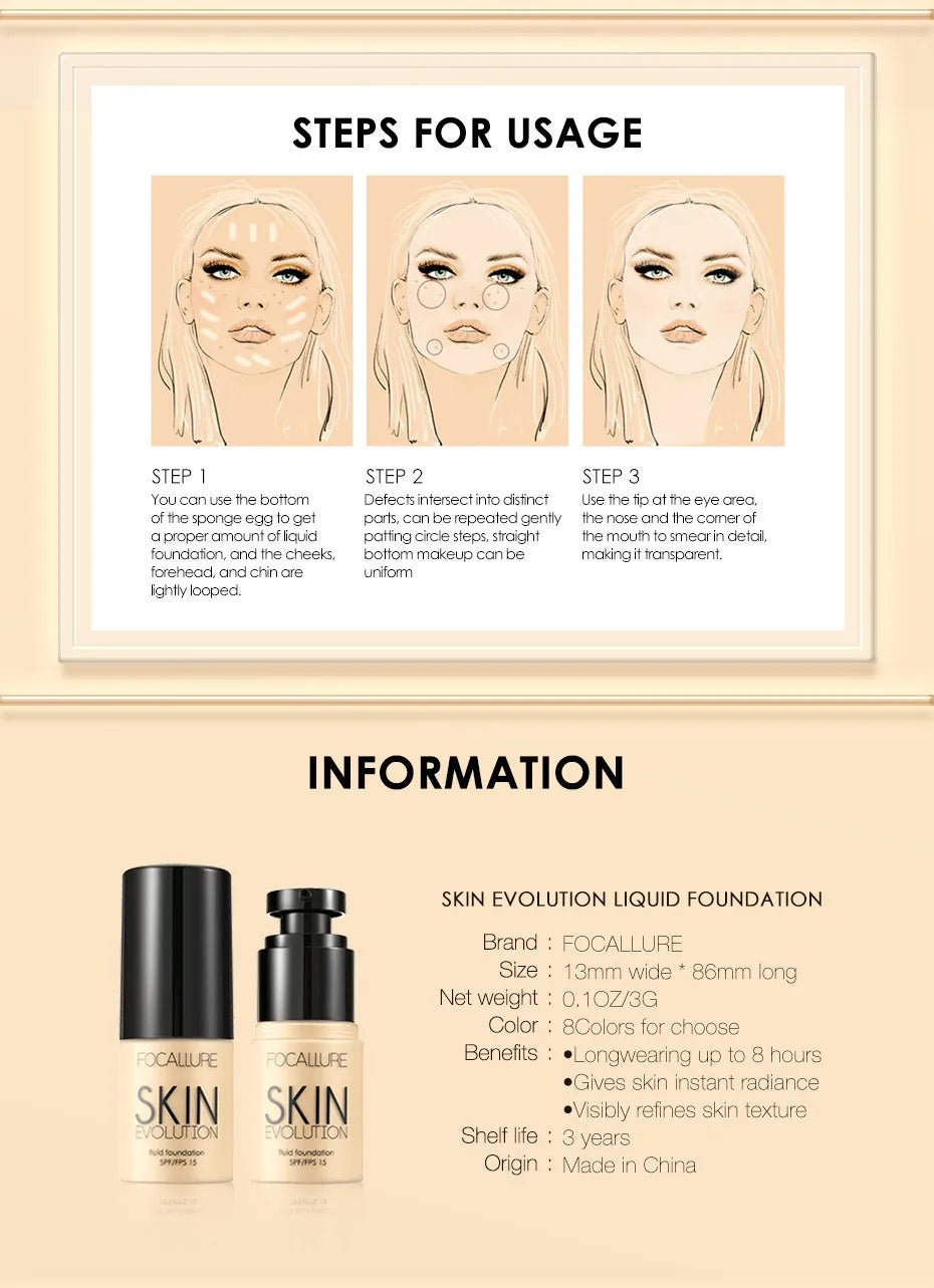 FOCALLURE Waterproof Matte Face Liquid Foundation in USA