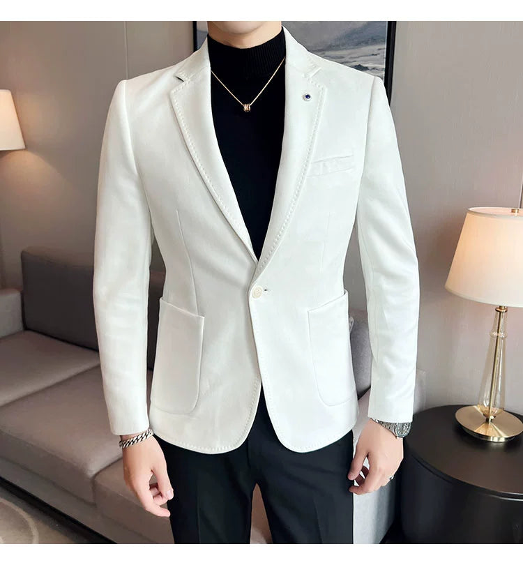 New Fashion Suit Coat Men's Slim Fit Deerskin IN USA.