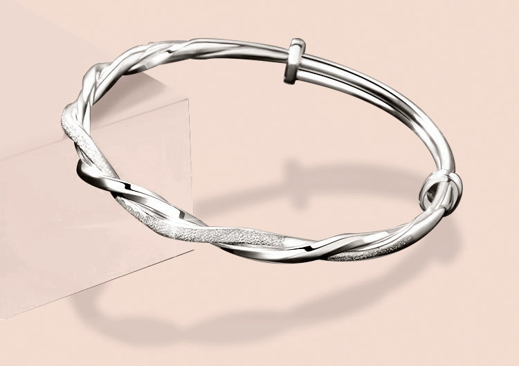 Mobius Strip Sterling Silver Bracelet Women Solid Pure Silver in USA.