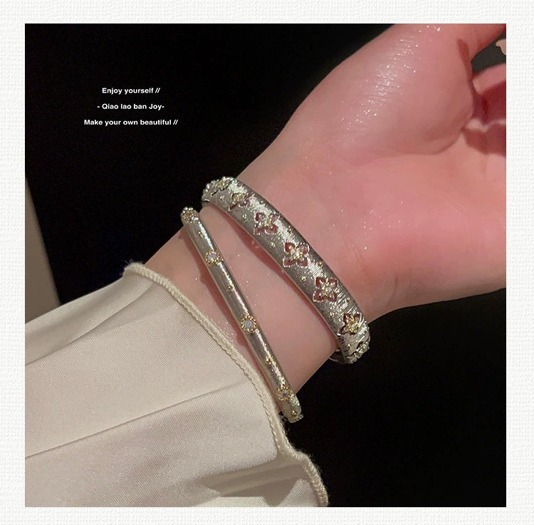 Joy Woven Gold Advanced Texture Rhinestone Retro Bracelet in USA.