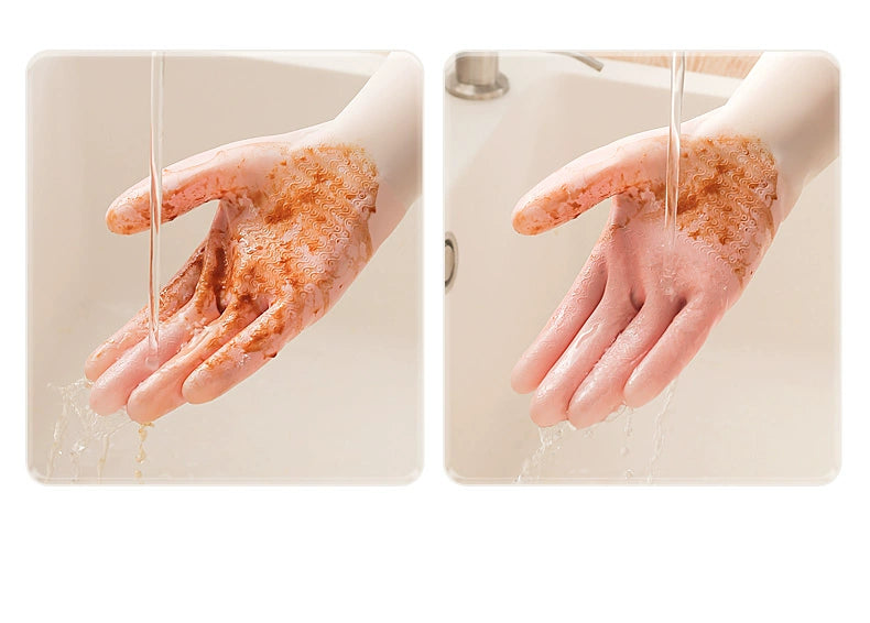 Household Kitchen Clean Abrasion Resistant Dishwashing Gloves in USA.