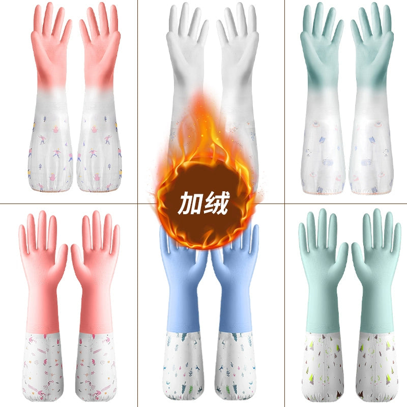 Rubber Fleece-lined Winter Durable Household Dishwashing Glove in USA.