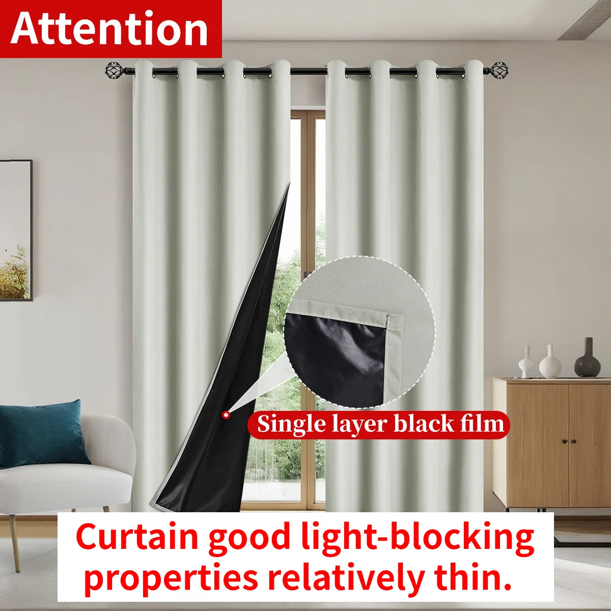 Solid color full shading sun protection Blackout curtains in USA