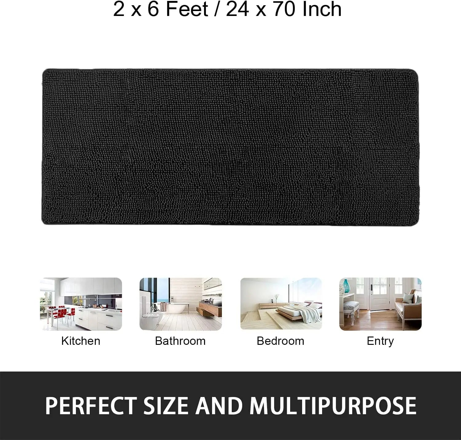 Non-slip super absorbent Bath mat Soft pile Foot mat Bathroom