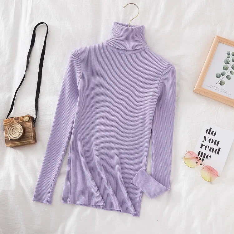 Women Spring Turtleneck Sweater Knitted Soft Pullovers cashmere in USA