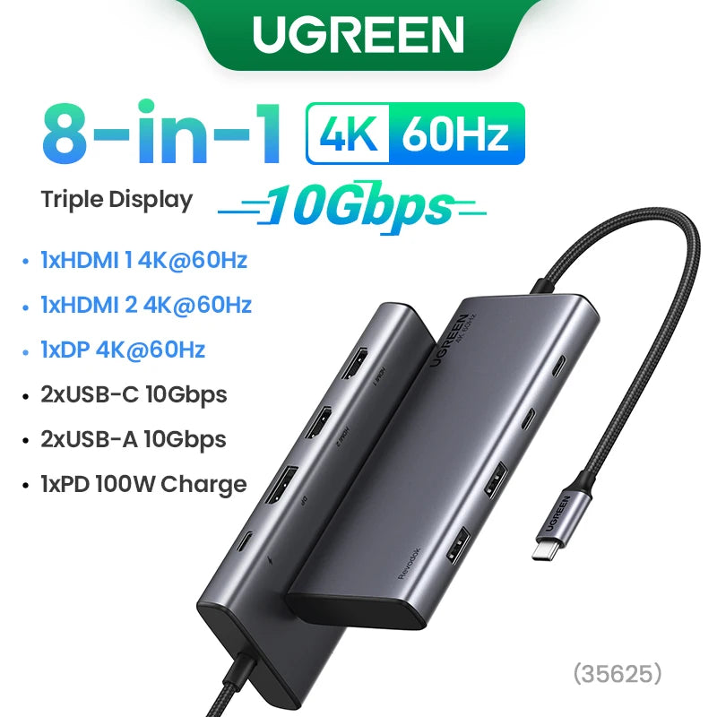 UGREEN Triple Display USB C HUB HDMI Adapter Splitter in USA.