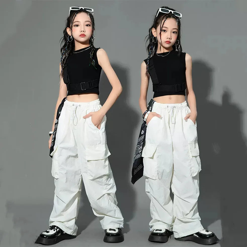 Kids Hip Hop Joggers Pants Girls Cargo Pants Teenage in USA