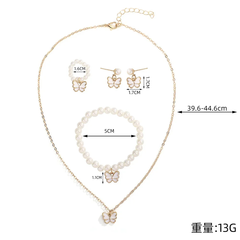 Pendant Imitation Pearl Necklace Bracelet Earring Women in USA