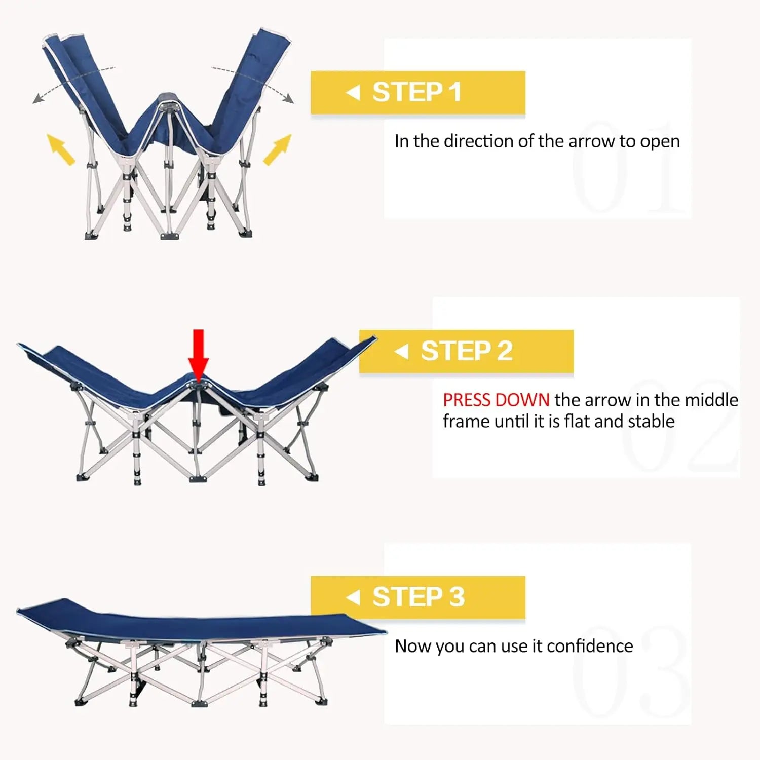 Cots Sleeping Camping Bed Folding Cot Guest Bed Easy in USA