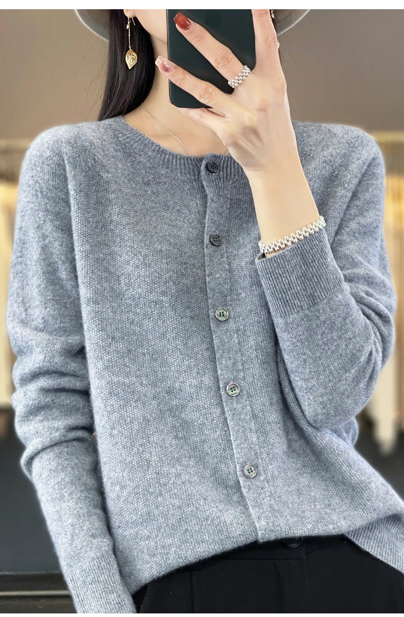 Merino Wool Sweaters Cashmere Cardigan Spring Autumn in USA