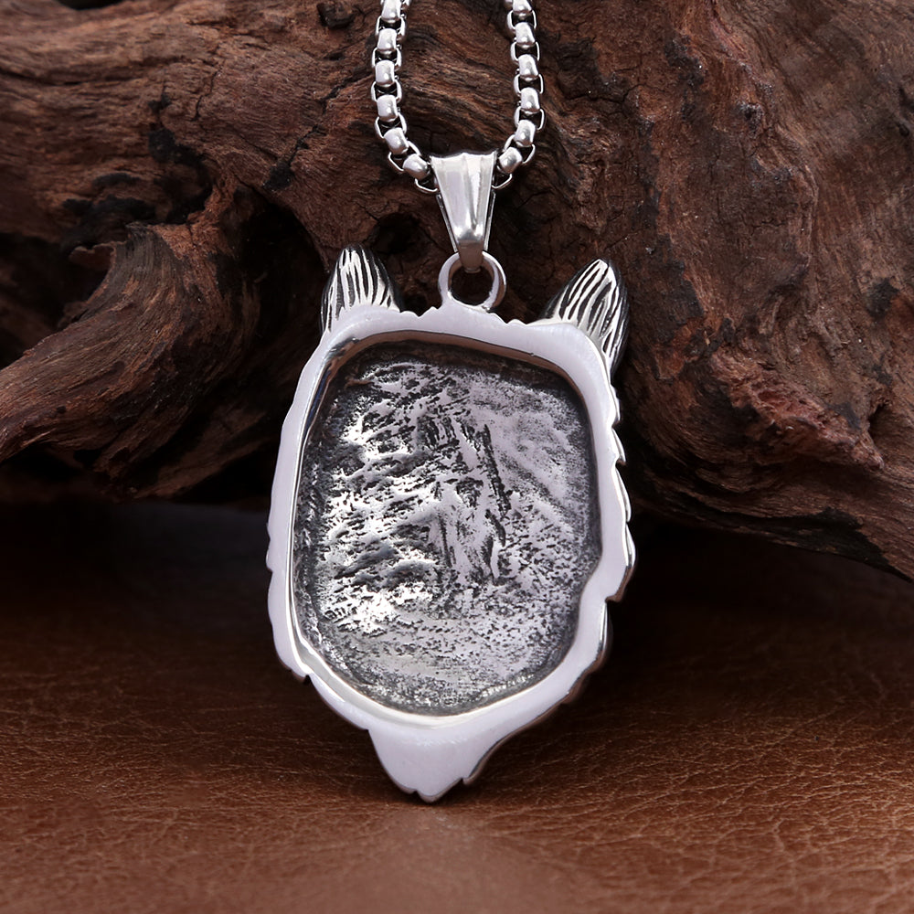 Fashion Vintage Viking Wolf Head Pendant Men Boy Pun in USA