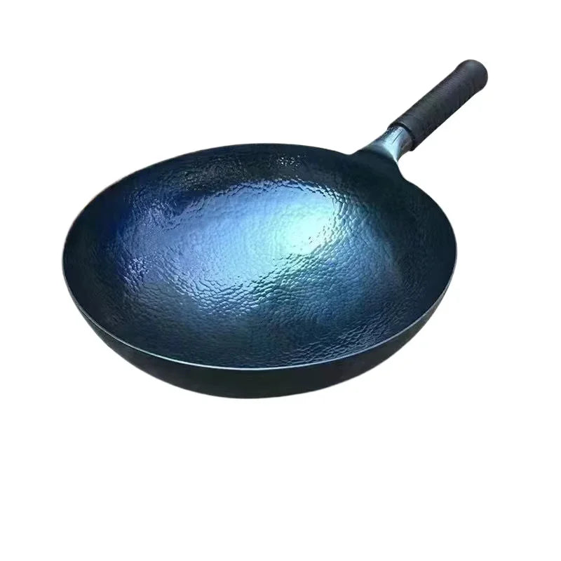 Iron Wok Pan Traditional Hammered Iron Woks Frying in USA.