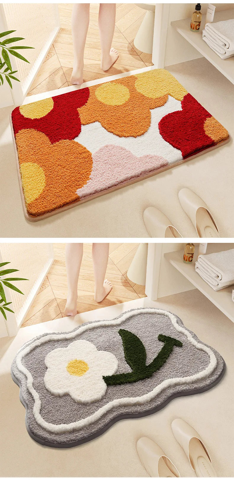 Bathroom Rug Soft Pink Cute Bath Mat Absorbent Microfiber in USA.