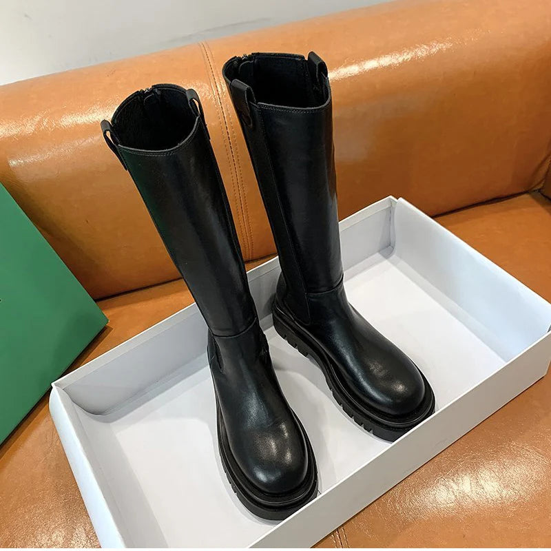 Platform Women Knight Long Boots Fashion Warm Fur Shoes in USA