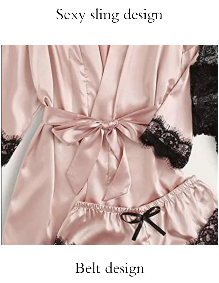 Woman Sleepwear Pajamas Ser Robe Sexy Lace in USA