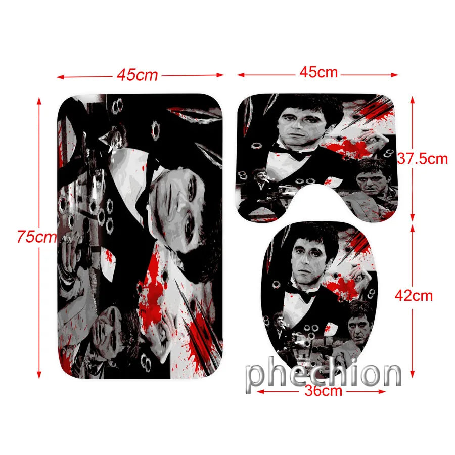 3D Print Scarface Shower Curtain Waterproof Bathroom Curtain in USA.