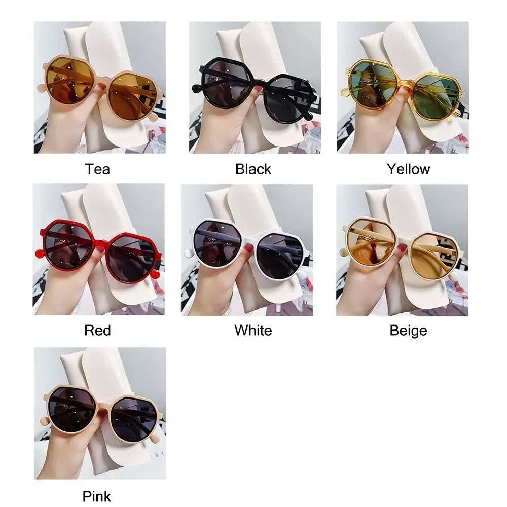 Fashion Jelly Women's Sunglasses Unique Beige Round in USA