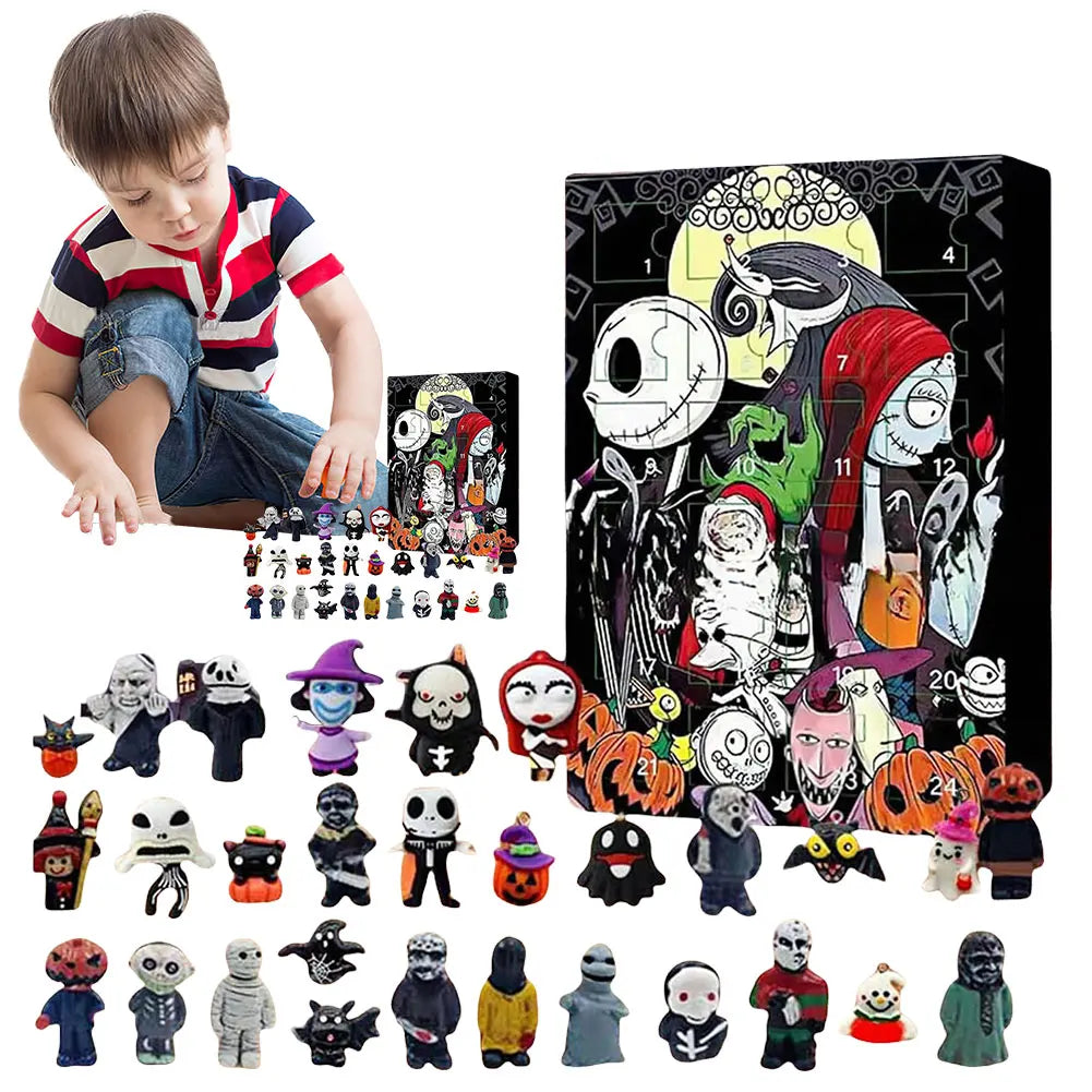 2024 Halloween Horror Figures Advent Calendar with 24Pcs Collectible D