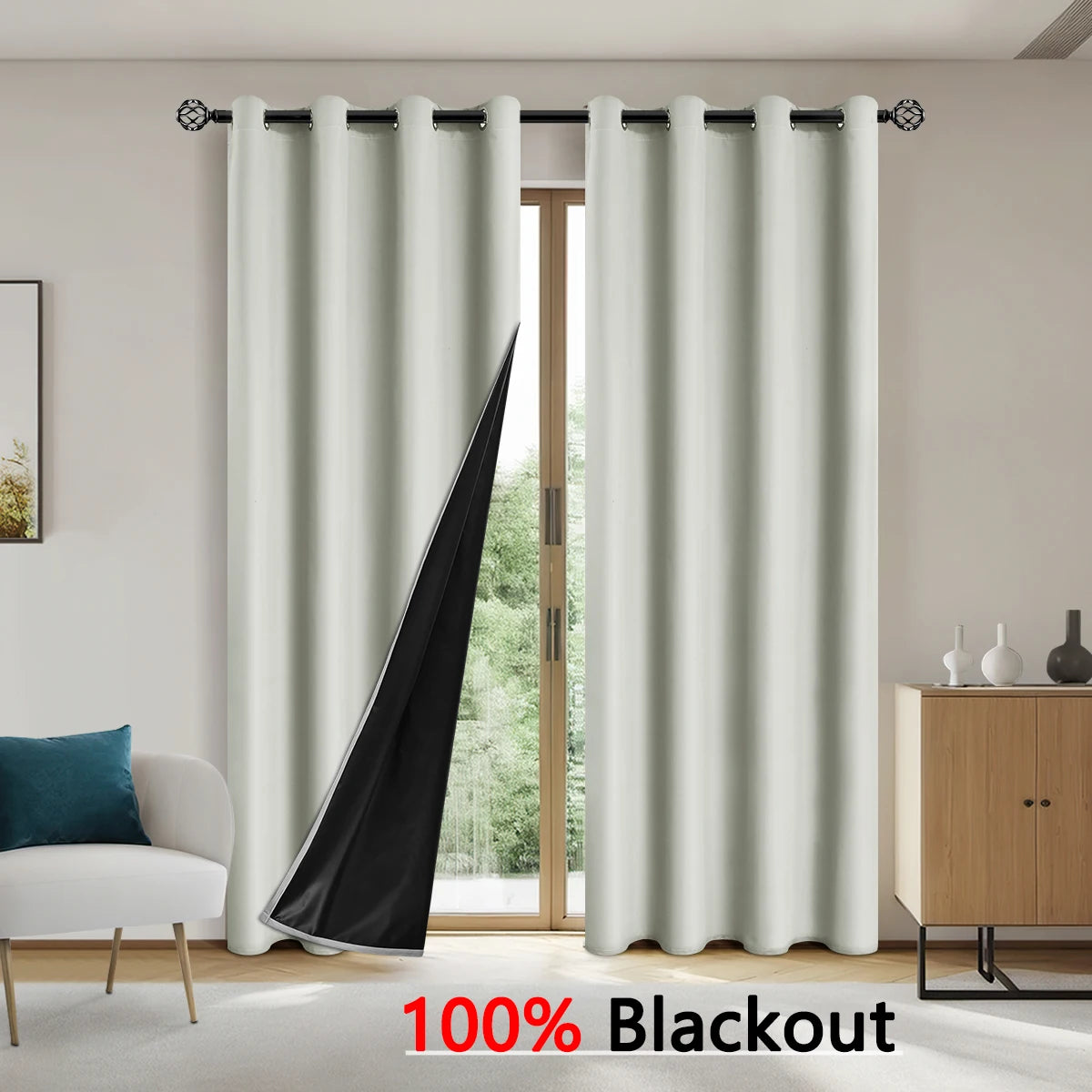 Solid color full shading sun protection Blackout curtains in USA