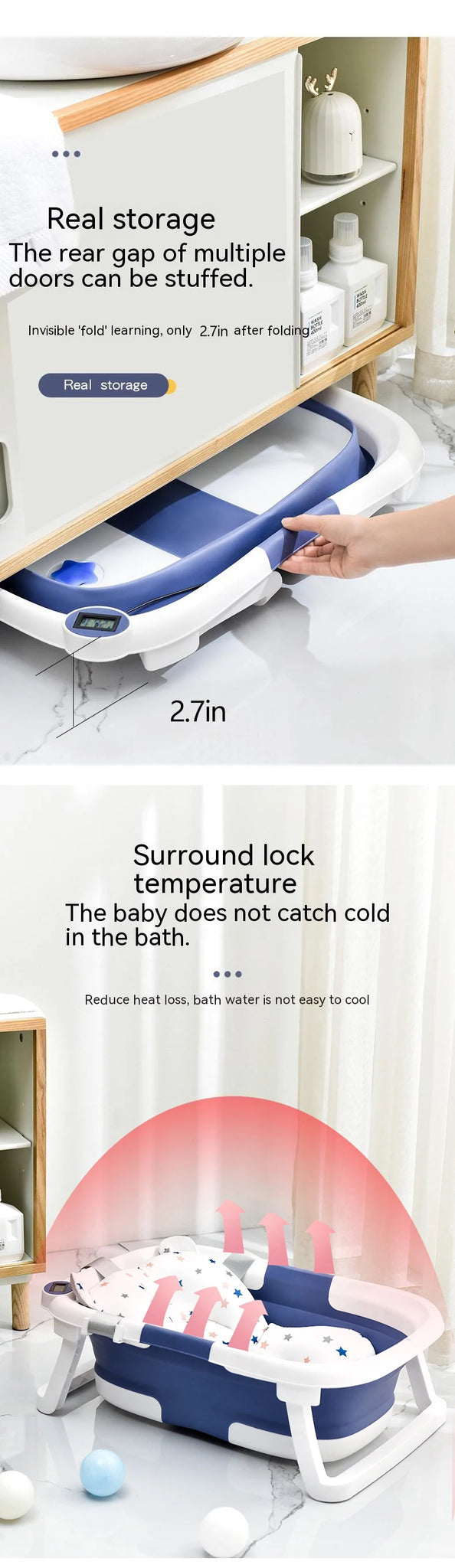 Real-time Temperature Silicone Baby Take A Bath Bathtub in USA