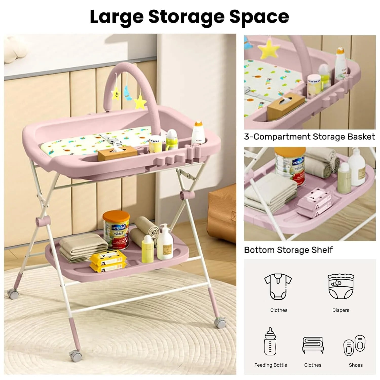 Baby Portable Diaper Changing Table, Folding Diaper Changing in USA