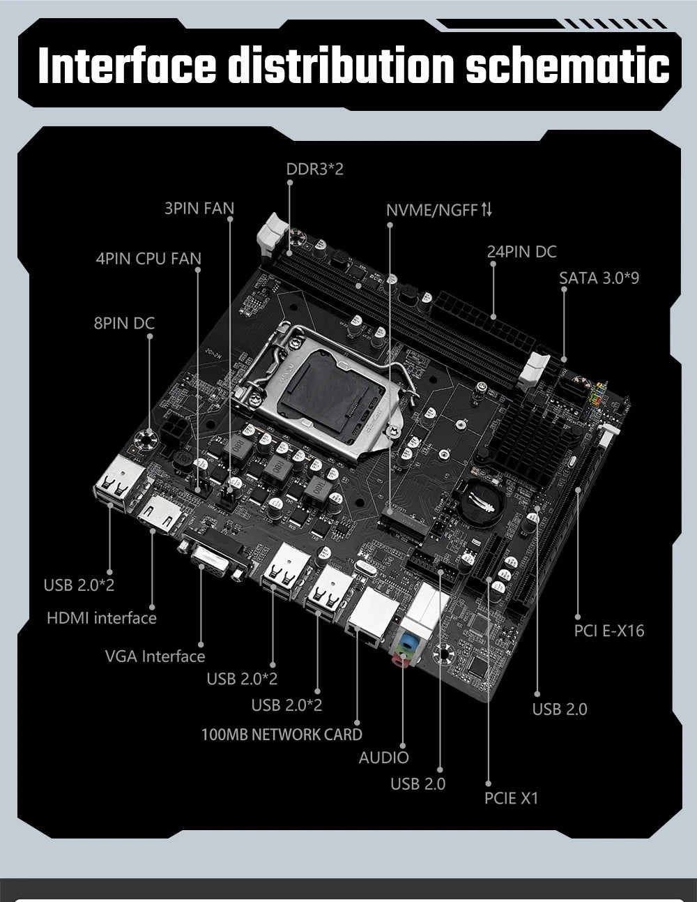 MACHINIST H61 Motherboard LGA 1155 DDR3 RAM Compatible With Intel Core