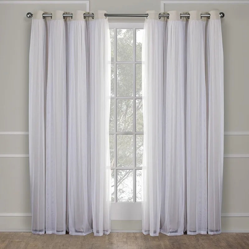 Layered Solid Room Darkening Blackout and Sheer Grommet in USA