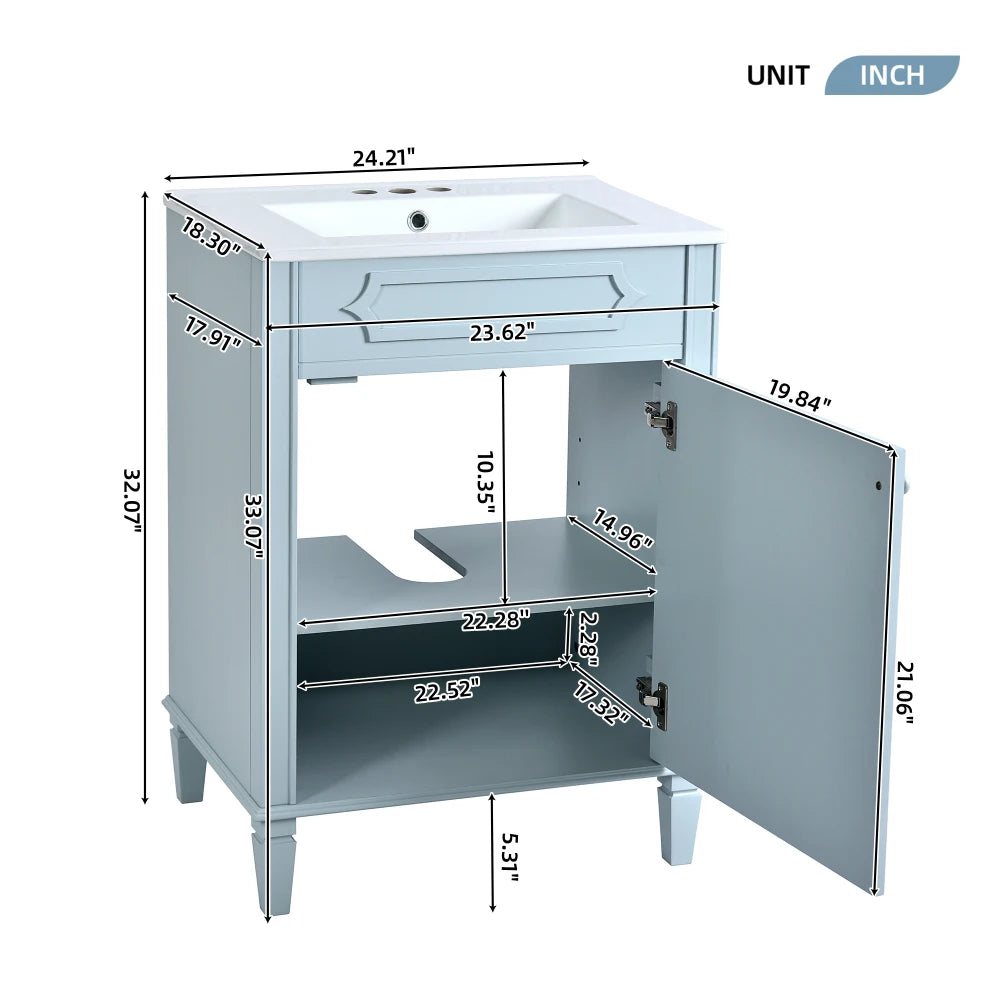 Bathroom Vanity with Ceramic Sink Combo, Modern Freestanding in USA.