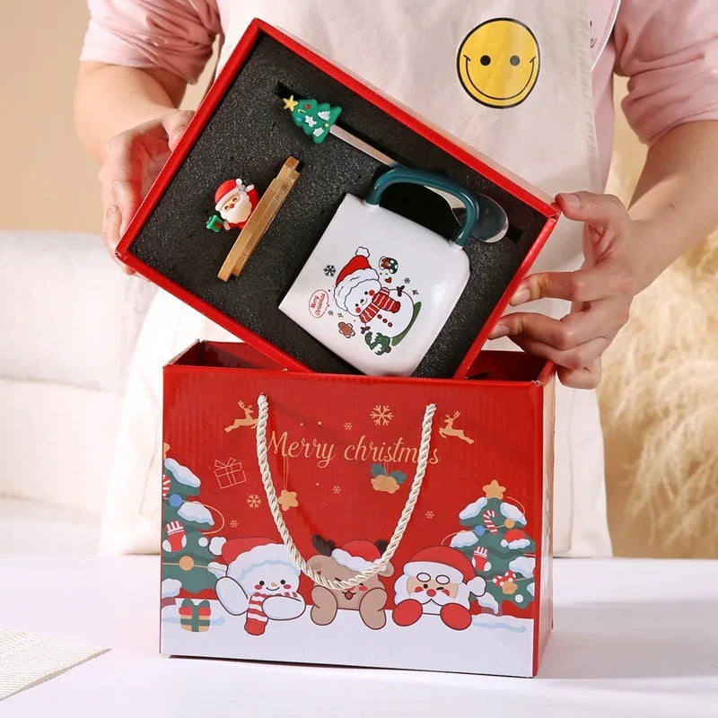 Cute Christmas gift mug lid spoon High appearance in USA