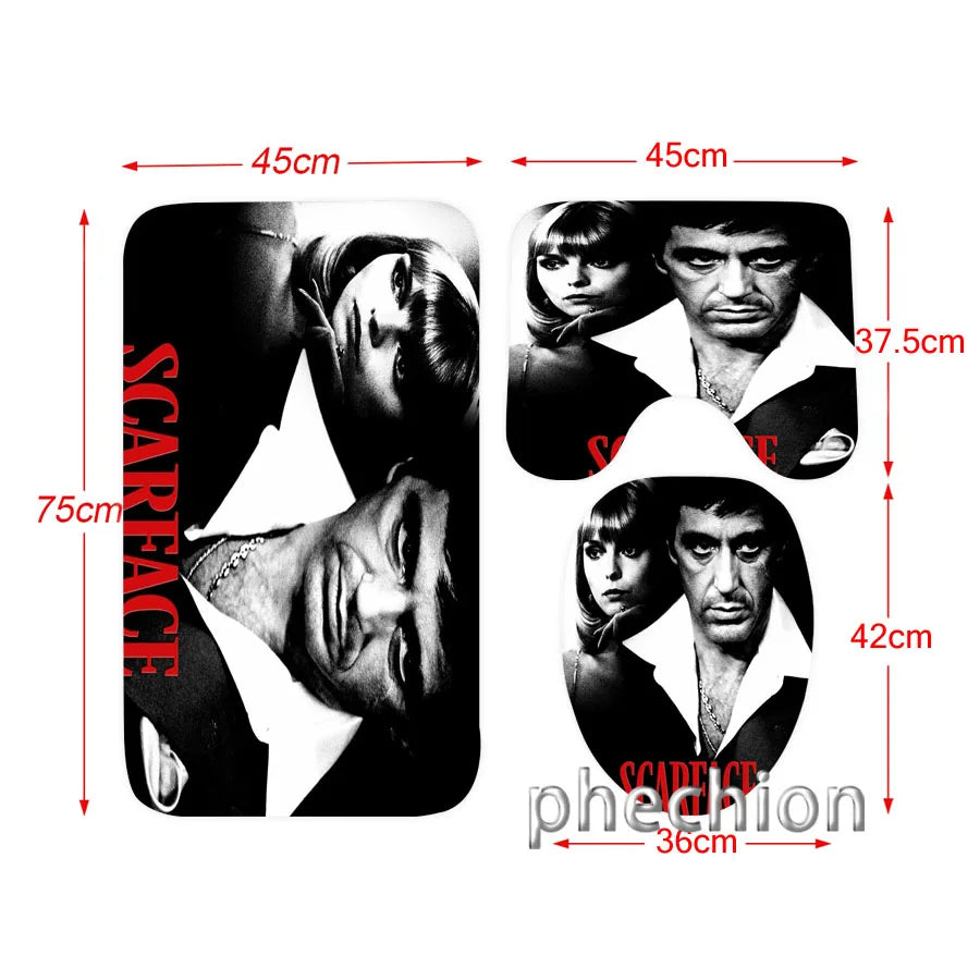 3D Print Scarface Shower Curtain Waterproof Bathroom Curtain in USA.