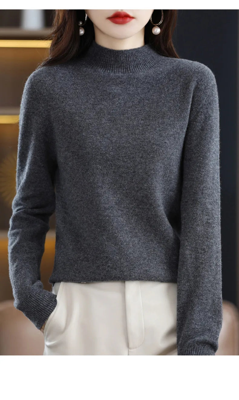 Pure Wool Half-neck Pullover In Autumn And Winter New Cashmere in USA