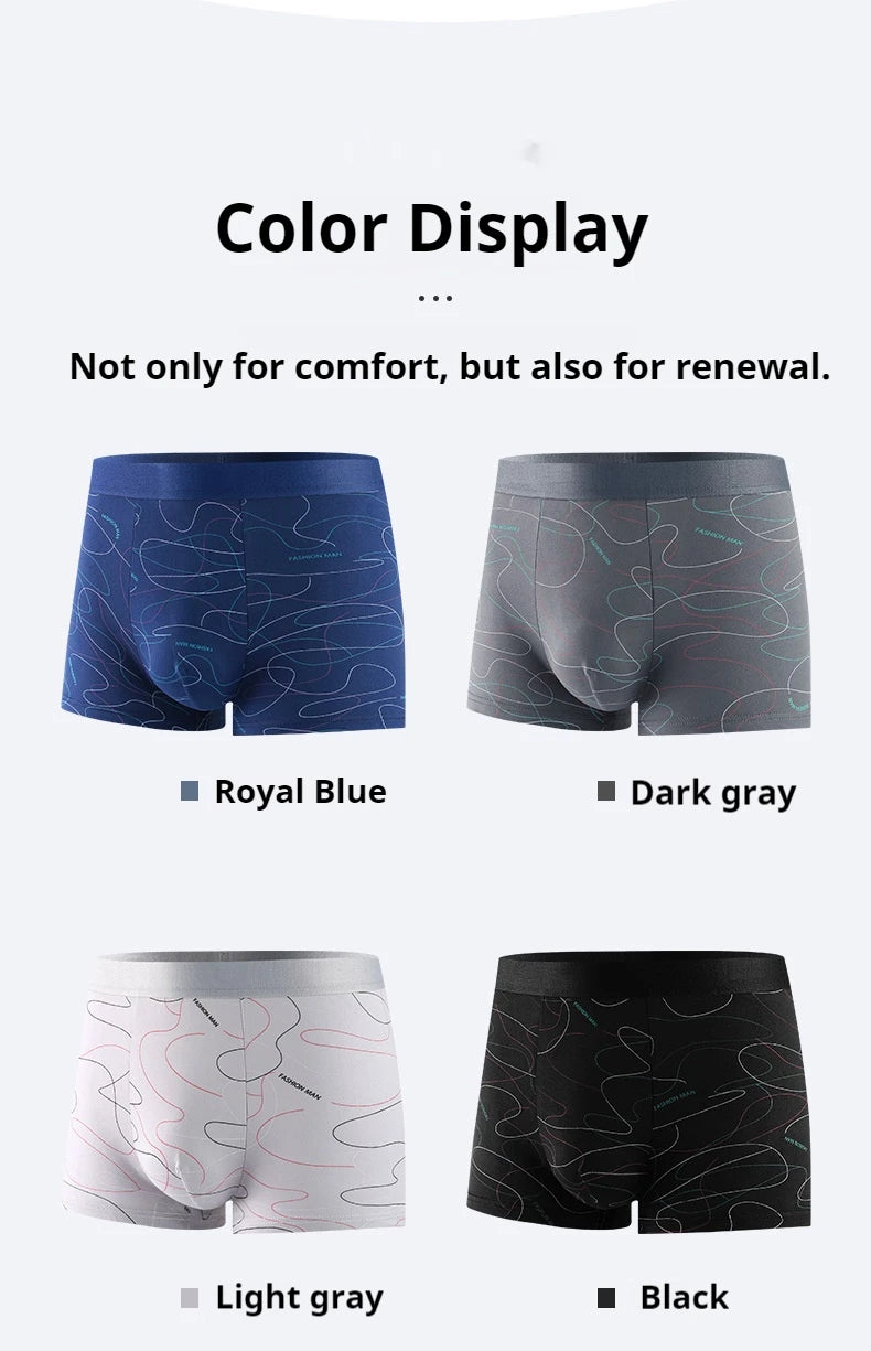 Men's Sexy Underwear Boxer Shorts Milk Silk Soft in USA