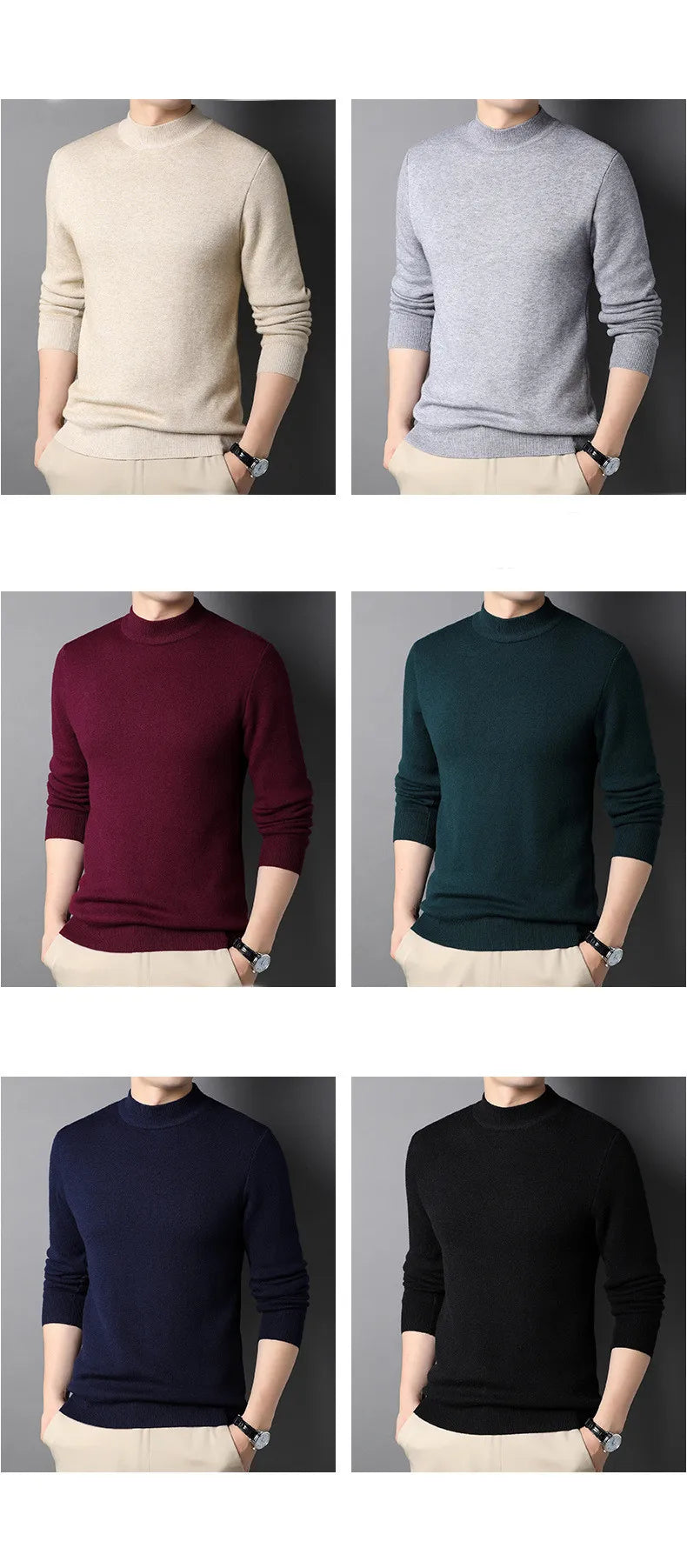 Brand New Men's Cashmere Sweater Half Turtleneck Men IN USA.