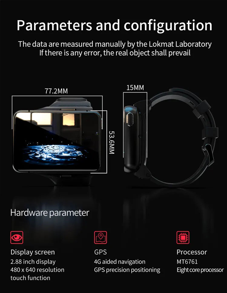 YYHC- 2300mAh 4G LTE Dual Cam Smart Watch for Men in USA.