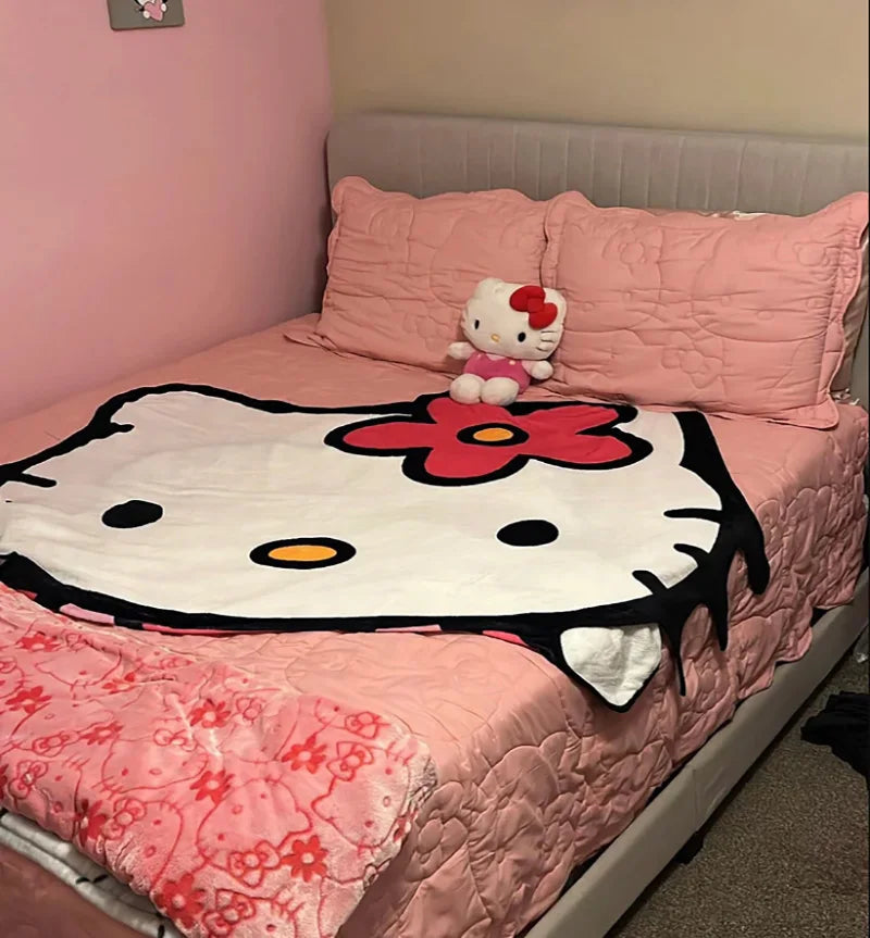 Hello kitty Shape Blanket Flannel Throw Blanket in USA.