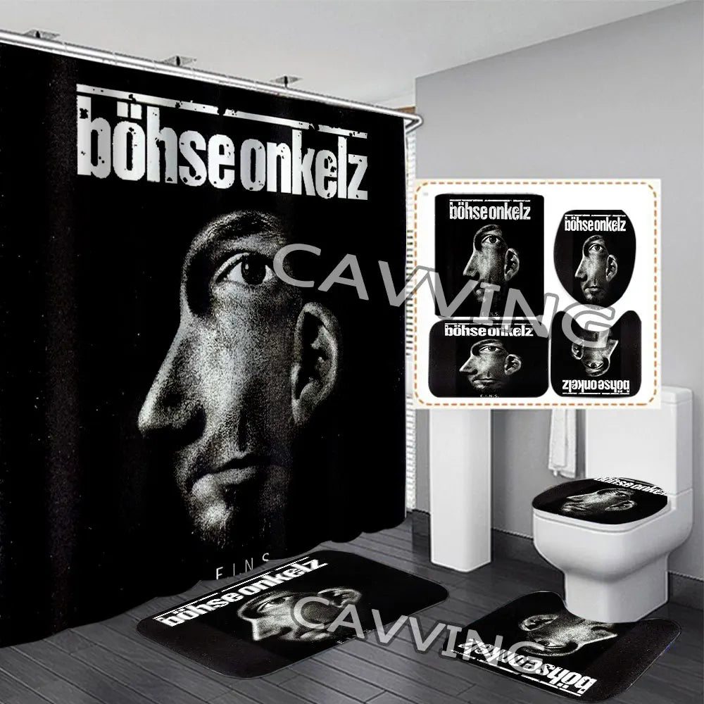 ROCK BAND 3D Shower Curtain Waterproof Bathroom Curtain in USA.