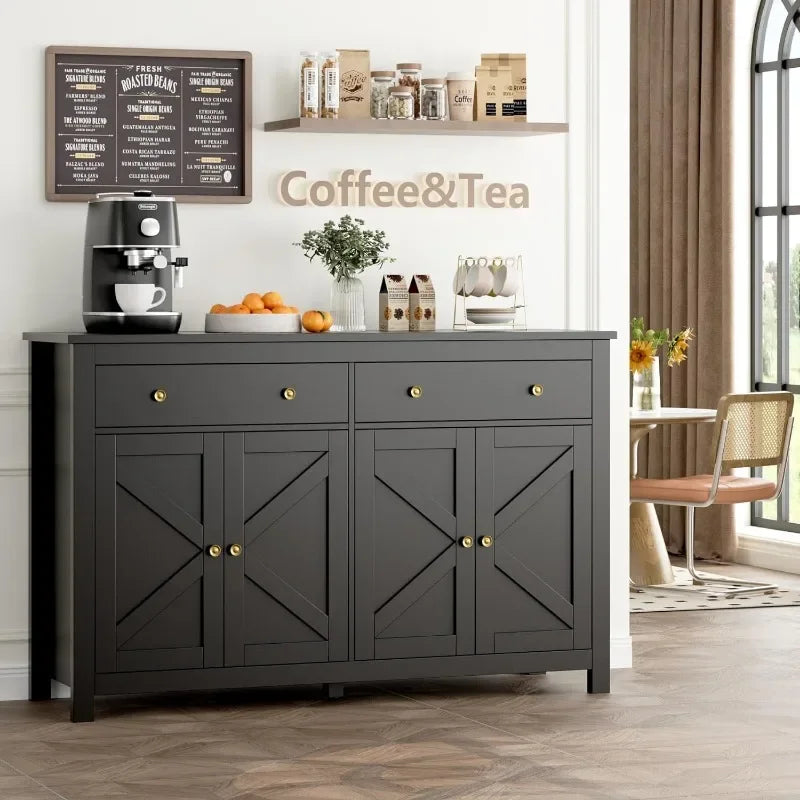 Black Sideboard Buffet Cabinet Storage, Large Buffet IN USA.