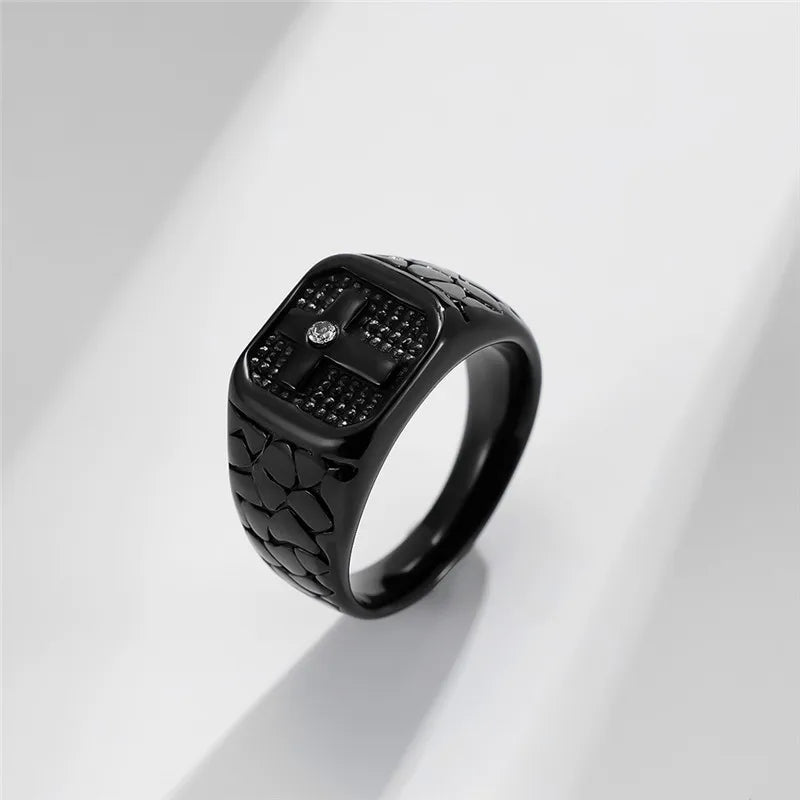 Cross Ring Men Titanium steel Crack Warrior Men's Jewelry in USA