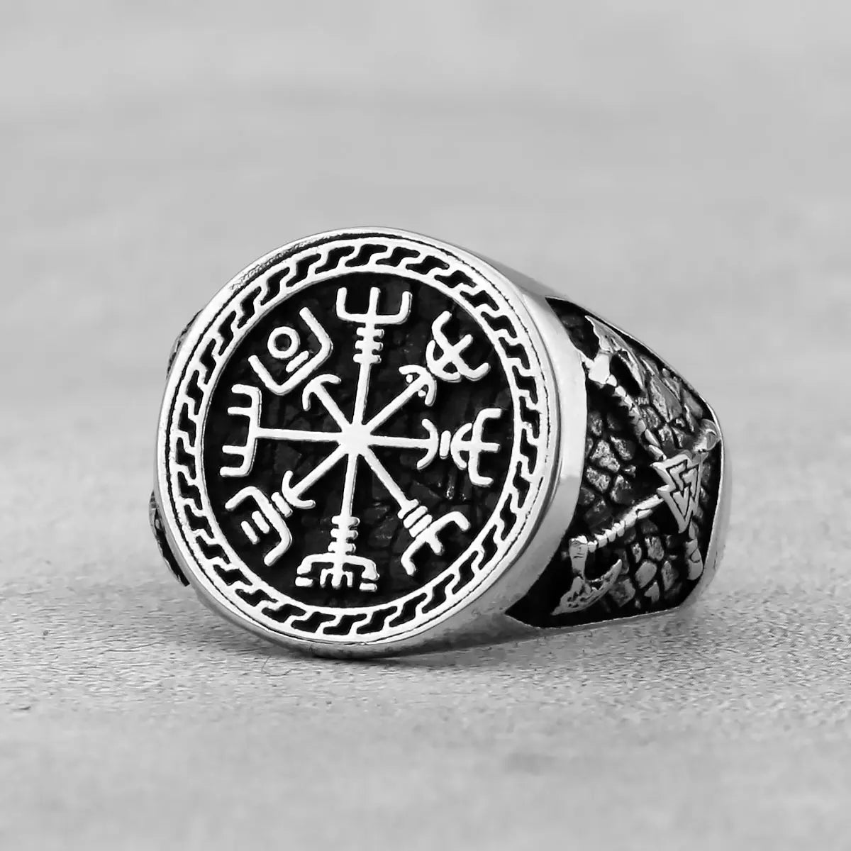 Vintage Viking Stainless Steel Compass Ring Men's in USA