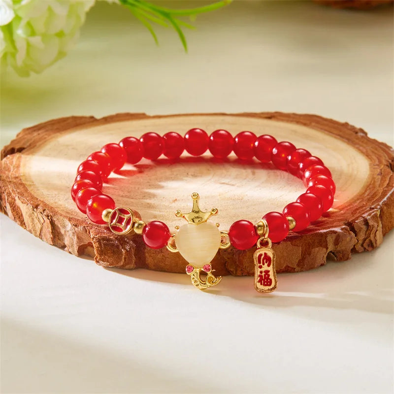 Snake Year Luck Bracelet Women Blessing Amulet in USA