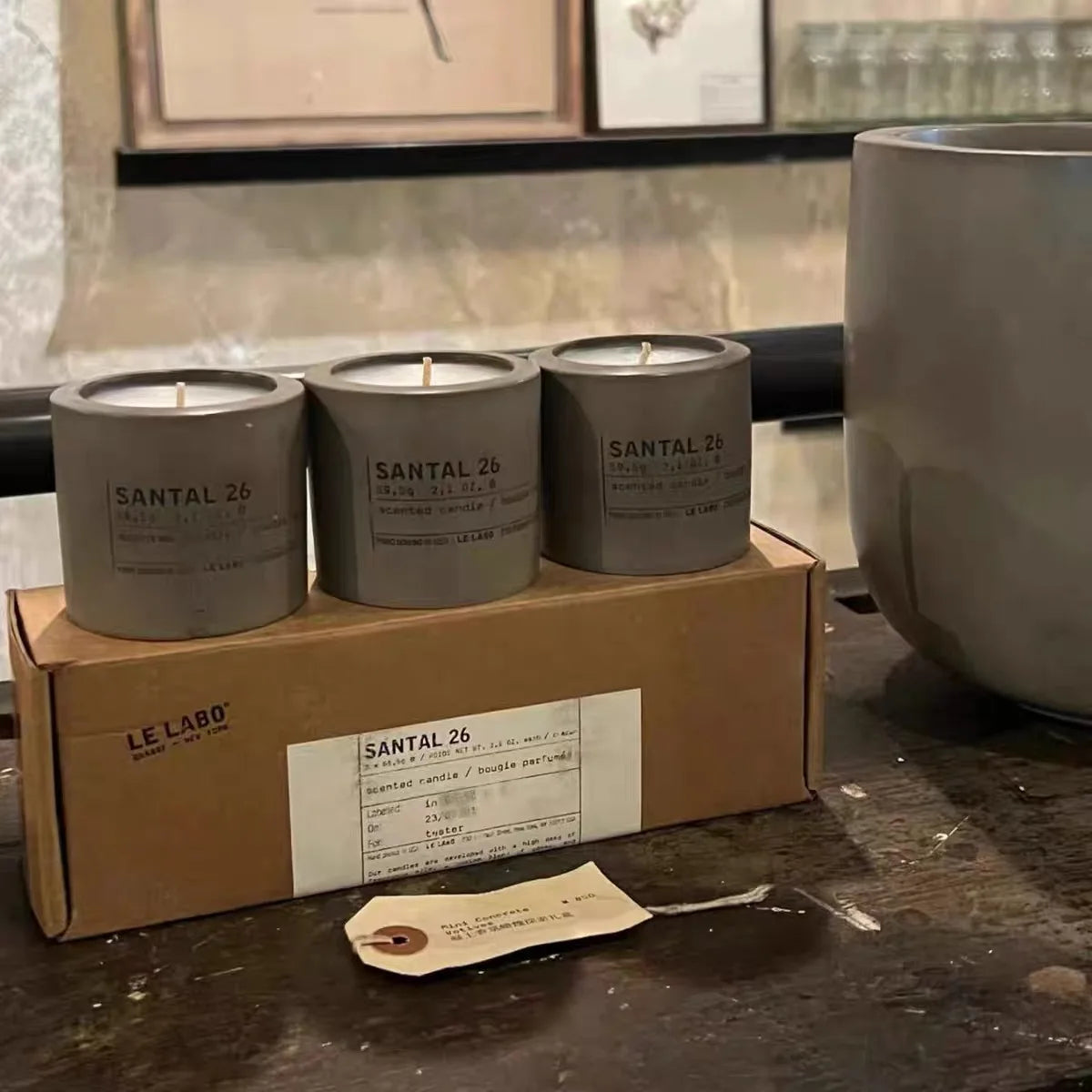 Laboratory Scented Candle Sant Concrete Jar in USA.