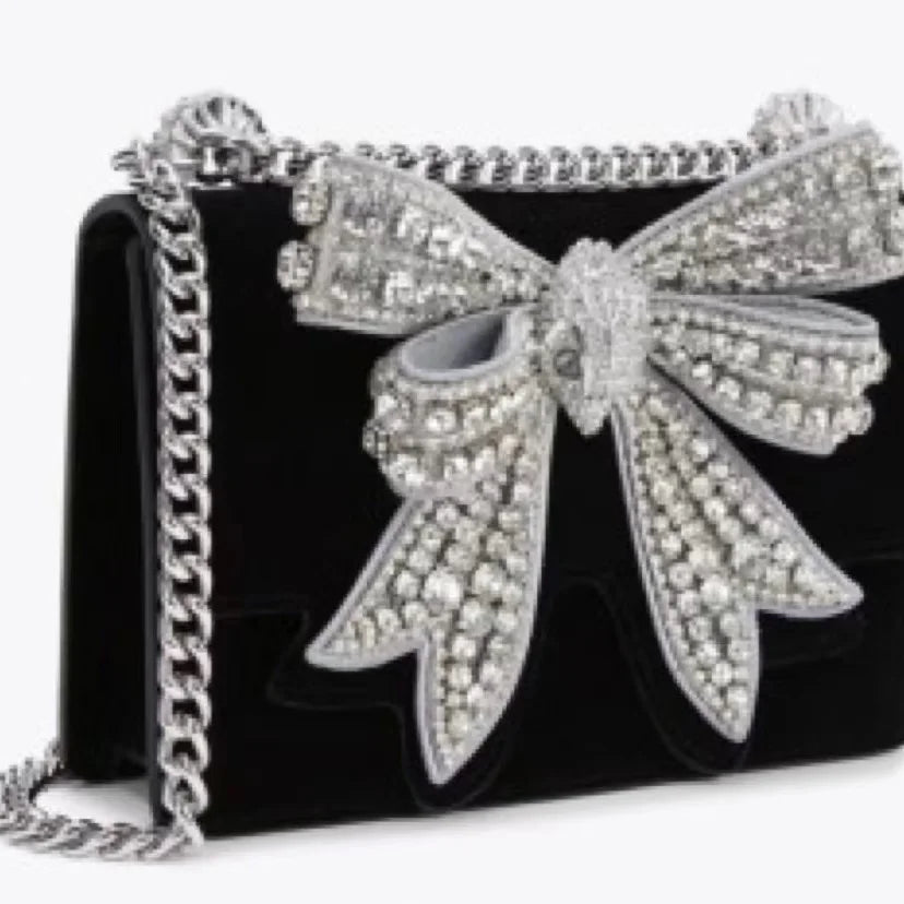 KURT GEIGER LONDON Diamond Studded Bow Bag Fashion in USA