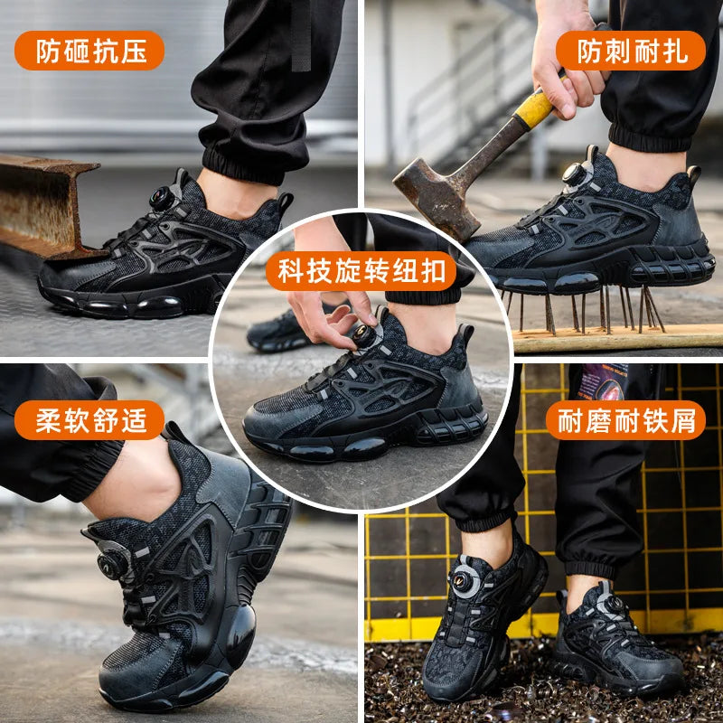 New Safety Boots Men Work Sneakers Anti-smash Indestructible Shoes in USA