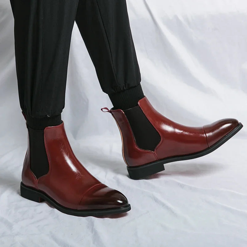 Luxury Brand Men's Chelsea Boots New Outdoor Red Sole in USA